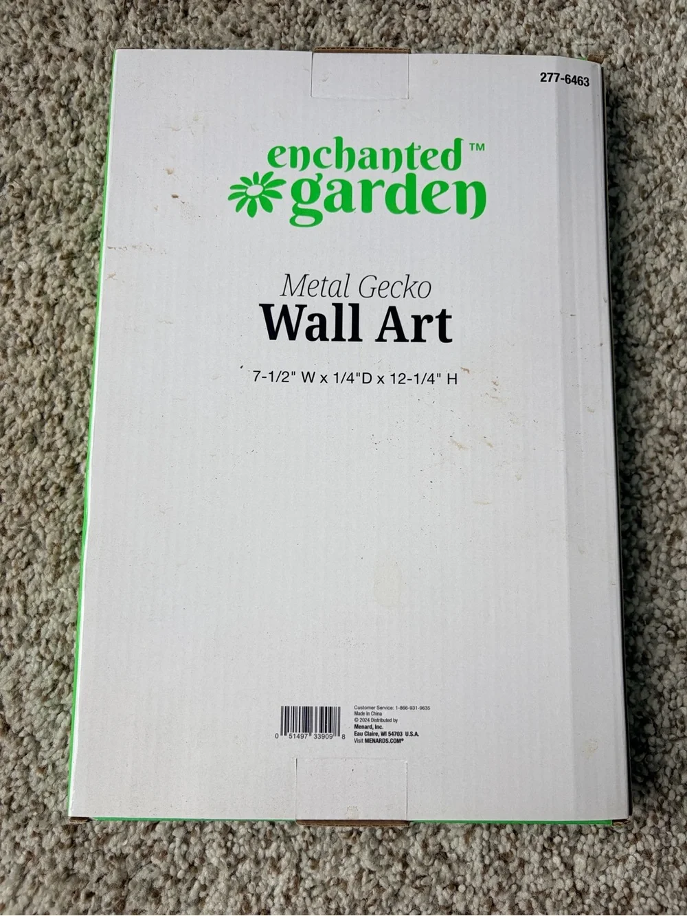 Enchanted Garden Metal Gecko Wall Art - Iridescent Green/Blue